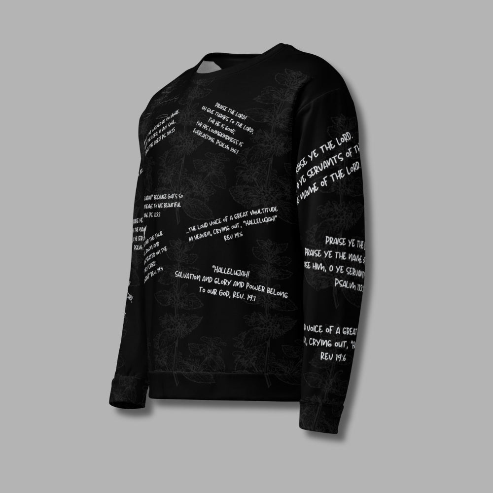 Hallelujah Sweatshirt – Christian Praise Apparel for Men & Women | Bible Verse Design (Blacks)