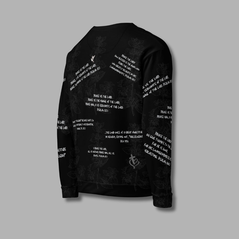 Hallelujah Sweatshirt – Christian Praise Apparel for Men & Women | Bible Verse Design (Blacks)