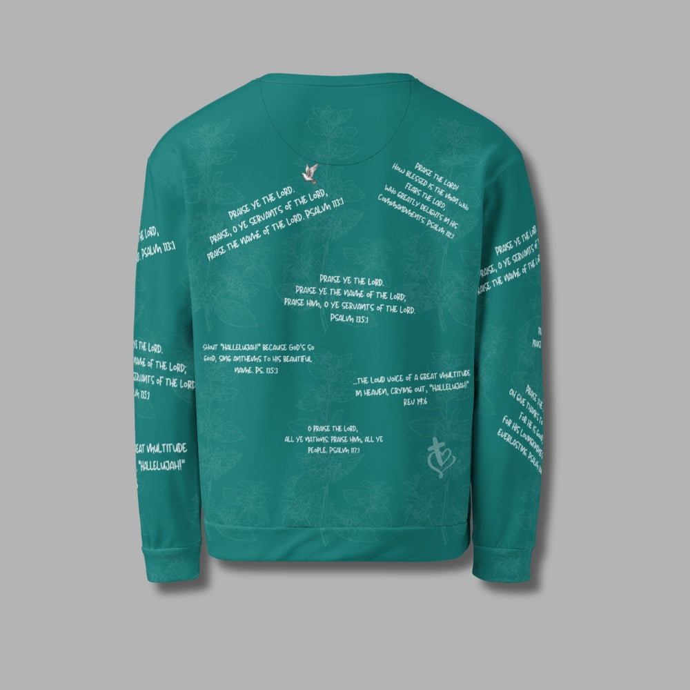 Hallelujah Sweatshirt – Christian Praise Apparel for Men & Women | Bible Verse Design (Teal)