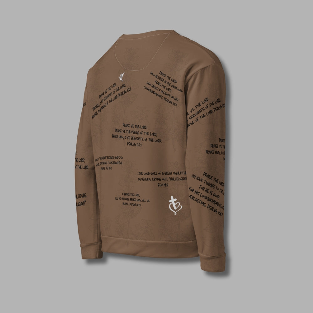 Hallelujah Sweatshirt – Christian Praise Apparel for Men & Women | Bible Verse Design (Mocha)