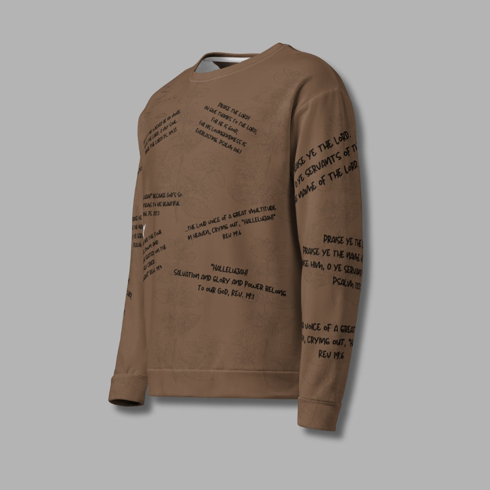 Hallelujah Sweatshirt – Christian Praise Apparel for Men & Women | Bible Verse Design (Mocha)