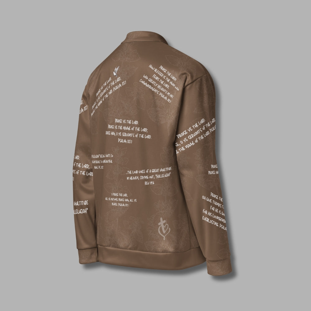 Hallelujah Unisex Bomber Jacket – Christian Streetwear with Bible Scriptures | Priesthood Threads (Black)