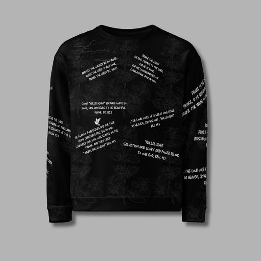 Hallelujah Sweatshirt – Christian Praise Apparel for Men & Women | Bible Verse Design (Blacks)