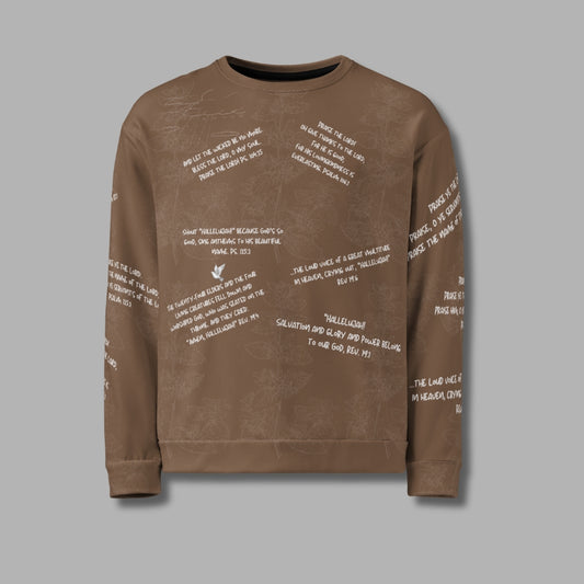 Hallelujah Sweatshirt – Christian Praise Apparel for Men & Women | Bible Verse Design (Mocha)