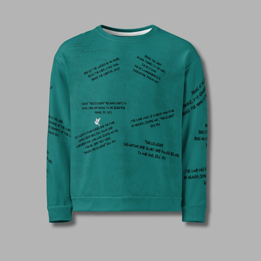 Hallelujah Sweatshirt – Christian Praise Apparel for Men & Women | Bible Verse Design (Teal)